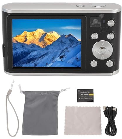 Digitalkamera für Fotografie mit 16-Fach Optischem Zoom, 4K-Vlogging-Kamera für YouTube mit Autofokus, 48 MP Kompakte Reisekamera mit, USB-Anschluss an PC (Black)