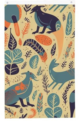 Flagge mit australischen Tieren, 90 x 152 cm, vertikale doppelseitige Gartenflagge, lustige Gartenflagge, Partybanner für Wandkunst, hängende Poster, Innen- und Außendekoration