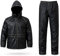 Auto Accessori Lupex Motorradanzug, wasserdicht, regendicht, winddicht, schwarz, mit Tasche, komplett mit Jacke und Regenhose mit versenkbarer Kapuze, PVC, Unisex Herren Damen, Schwarz , S