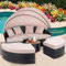 Mucola Sonneninsel mit Sonnenschutzdach Sonnenliege Schwarz Polyrattan Lounge Gartenmuschel 180CM Gartenliege 10 cm Dicke Kissen | wetterfest |