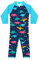 weVSwe Long Sleeve Toddler Swimsuit Sun Protection Baby Boys' Swimwear UPF 50+ One Piece Wetsuit Blue Dinosaur 18-24 Months