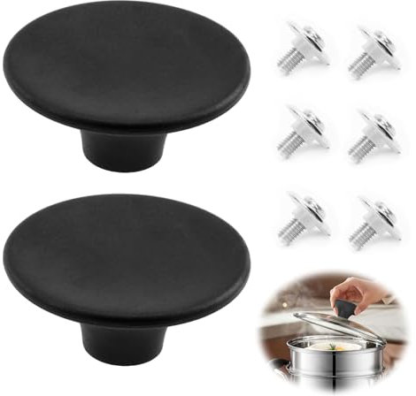 2 Pcs Saucepan Lid Knobs Compatible with Dutch Oven, 5.5cm Anti-slip Pot Handle Knob Replacement for Le Creuset Cooking Pots Dishs Saucepans, Heat-resistant Bakelite Material