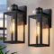 FTL Motion Sensor Outdoor Lights,Dusk Till Dawn Wall Light,E27 Exterior Wall Lantern 3 Modes,Porch Light with Motion Sensor,Black Pir Lights Outdoor for Patio,Motion Activated,IP44 Waterproof,2 Pack