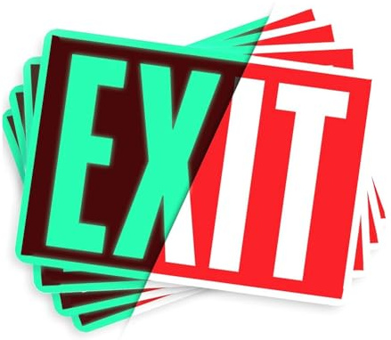 Gvvsjgdbis Exit-Schild-Aufkleber, leuchtet im Dunkeln, 30,5 x 17,8 cm, beleuchtete Notausgangsschilder für Büro, 4 Stück