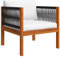 Eleganz Chaise de jardin avec coussin en bois massif d'acacia traité à l'huile et corde - Durable et élégante pour terrasse et jardin