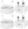 iPhone Charger Fast Charge, 2Pack PD 20W Fast Apple Charger Cable 2M, UK 2.4A iPhone Fast charger with USB C To Lightning Cable for iPhone 14 13 12 11 Pro Max XS XR X 8 7 6 Plus 5, iPad and iPod