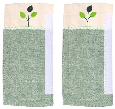 Guantes de Refrigerador de Tejido Verde para Manija de Doble Puerta | Cubierta para Tirador, Decoración Delicada para Cocina, 1 Par Incluido