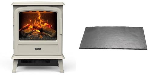 Dimplex Evandale Pebble Optimyst Light Grey Electric Stove Fire and Slate Effect Hearth Pad