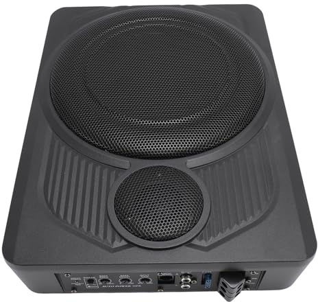 Asixxsix 600W Car Subwoofer, 10 Inch Ultra Thin Speaker, Powerful Sound Output, Space Saving Design, High Level Input Sensitivity, 20Hz‑150Hz Wide Frequency Response, for Car Truck Audio