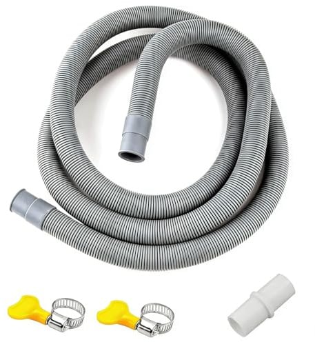 Ablaufschlauch Verlängerung, 0.5/1/1.5/2/2.5/3/4/5/6/7M, Abwasserschlauch Spülmaschine, Ablaufschlauch Schlauch Universal, inkl Schlauchverbinder und Schlauchschellen, für Waschmaschine Geschirrspüler