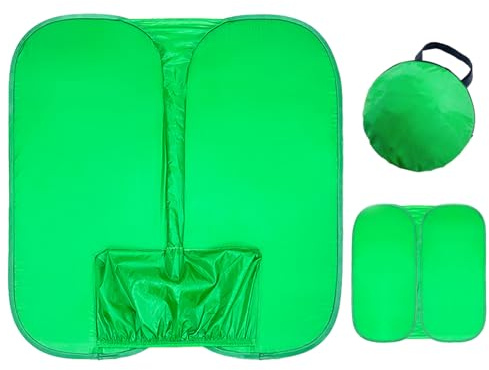 Webcam Green Screen - Klappstuhl Fotografie Hintergrund, knitterfreies Studiotuch, Streaming und Anruf Stoff Bildschirm, einfach an jedem Stuhl zu befestigen | Für Home Office Studio Photoshoot Stre