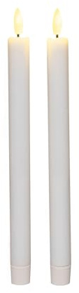 Coen Bakker LED 2er Set Stabkerzen mit Timer und 3D Flamme Batterie 2 x 2AA Farbauswahl