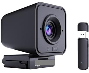 TIEOAXFT Wireless Webcam 1080P PC Camera, with Microphone, 2.4Ghz Web for TikTok/YoTube Streaming Video Calling