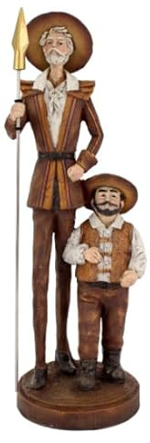 SIGNES GRIMALT Figur Don Q3701774202498uichotte und Sancho Panza, 25,5 cm, aus Kunstharz, Literarische Dekoskulptur, Statue, Braun, Bronze, Patina, 9 x 8 x 25,5 cm
