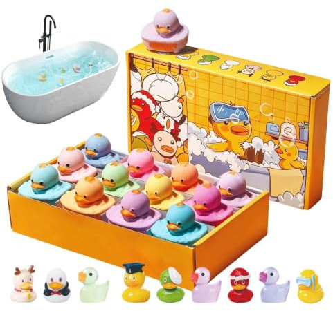 Badekugel – Duschschaumbad Für Kinder, Überraschungsspielzeug-Badebomben, 12 Stück Mit Enten, Natürlich, Süß, Lustig, Süß, Schnell Auflösbar, Für Und Mädchen, Zuhause, Kinderzimmer, Badezimmer,