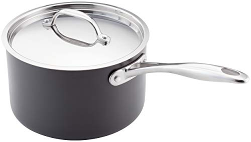 Stellar Element Hard Andonised 20cm Saucepan, 3.8 Litre Capacity, Induction Suitable, Oven Safe to 240
