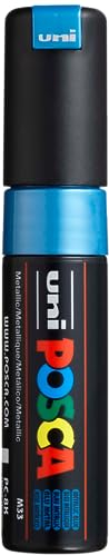 Uni-Ball Posca Broad Chisel Tip Marker - Metallic Blue