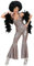 W WIDMANN MILANO Party Fashion - Costume années 70 style disco, combinaison holographique, Dancing Queen, Disco Fever