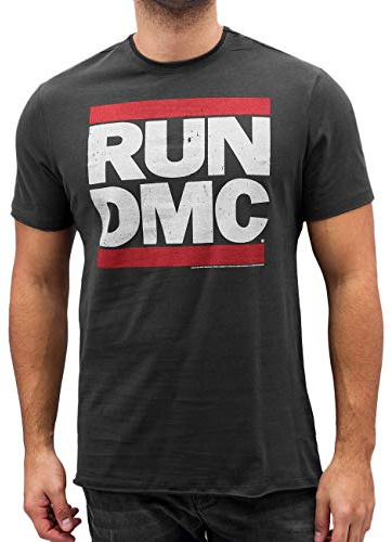 Amplified Herren T-Shirt Run Dmc Logo Crew Tee, Einfarbig