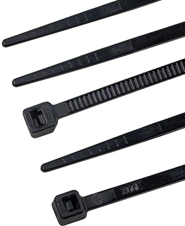 alca® Kabelbinder 100 Stk. schwarz, 2,5x200 mm | Zugfestigkeit 8kg, temperaturbeständig & UV-beständig für Innen- und Außen Kabelbefestigung, aus Nylon 6.6