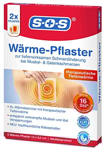 SOS Wärme-Pflaster bei Muskel & Gelenkschmerzen | Wärmepflaster für Rücken & Schultern | lösen Verspannungen mit 8h Tiefenwärme 1x2 Wärmepads
