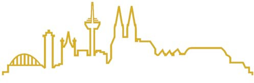 skyline4u Skyline Silhouette Köln Aufkleber für Auto oder Wohnmobil in 8 Größen und 25 Farben (20x5,8cm Gold)