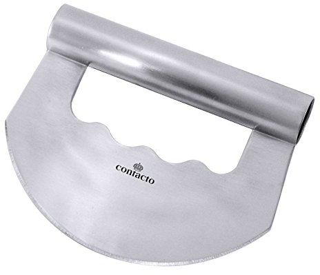 Einhand-Wiegemesser, einschneidig, aus schwerem Edelstahl 18/10, seidenmatt, mit handlichem Hohlgriff/Länge: 16 cm | ERK