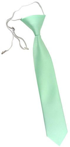 TigerTie Kinderkrawatte in mint Uni - Krawatte vorgebunden mit Gummizug