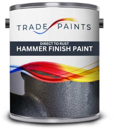Hammer Finish Direct To Rust Metal Paint Hammerite Equivalent (5 Litre, Pewter Dark Grey)