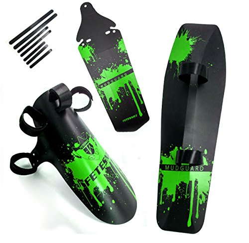 FETESNICE Schutzbleche Mountainbike-3 Sachen Universal Fahrrad Schutzblech, Fit 20 26 27 27.5 29 Zoll MTB Mud Guard (Grünen)