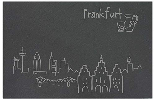 die stadtmeister Vesperbrettchen aus Schiefer Skyline Frankfurt