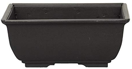 Maceta japonesa rectangular de plástico marrón para bonsai 13,5x9,5x5,5 cm - PG2