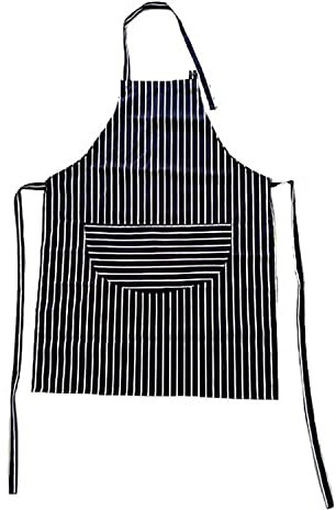 Oypla Adult Cotton Blue & White Butcher Stripe Chefs Apron with Pockets