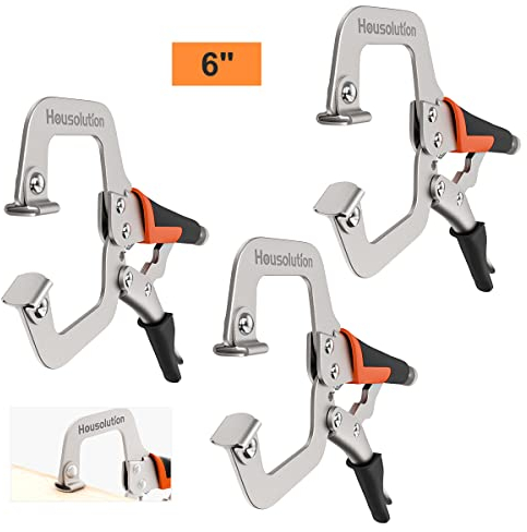 Housolution Morsetto di Bloccaggio a C, [3 Pezzi] 6 Pinze Bloccaggio con Morsetto a C in Acciaio Inossidabile, Morsetto per Saldatura Lavorazione del Legno - Nero & Arancione