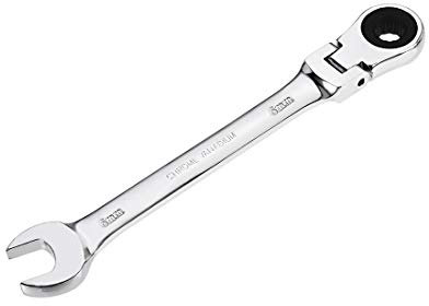 sourcing map Llave combinada de trinquete de cabeza flexible de 6 mm, métrica, 72 dientes, 12 puntos, herramientas de llave inglesa, Cr-V