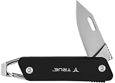 True Utility - Modernes Schlüsselanhänger-Messer - Schwarz (Geschenkkarton)