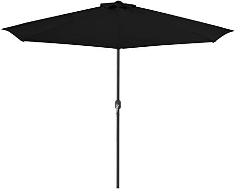 Tidyard Sombrilla Balcón Semicircular Sombrillas para Jardín Patio Terraza Aluminio Negro 300 x 150 x 253 cm