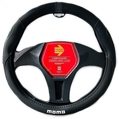 MOMO ELEGANT UNIVERSELL LENKRADABDECKUNG SCHWARZ UND GRAU