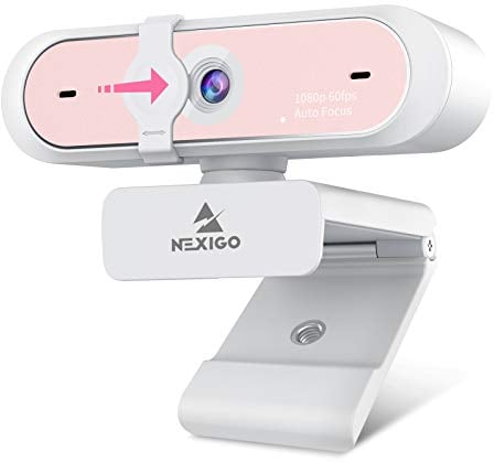 NexiGo 60FPS AutoFocus 1080P Webcam with Dual Microphone & Privacy Cover, 2021 N660P Pro HD USB Computer Web Camera, for OBS Gaming Zoom Meeting Skype FaceTime Teams, Pink