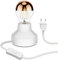 ledscom.de Porzellan Tischlampe TIX, rund, Stecker, Schalter, weiß + LED Lampe, 839lm, warmweiß