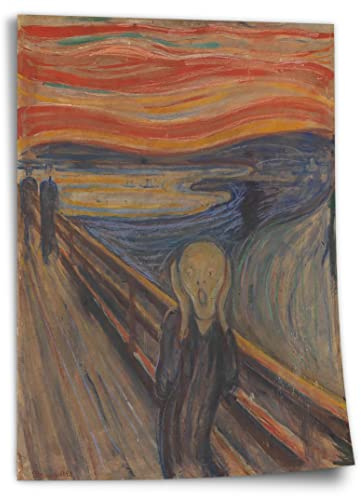 Printistico Poster Edward Munch - Der Schrei (1893) Kunstdruck ohne Rahmen, Wandbild - A4, A3, A2, A1, A0, XXL - Wohnzimmer, Schlafzimmer, Küche, Deko