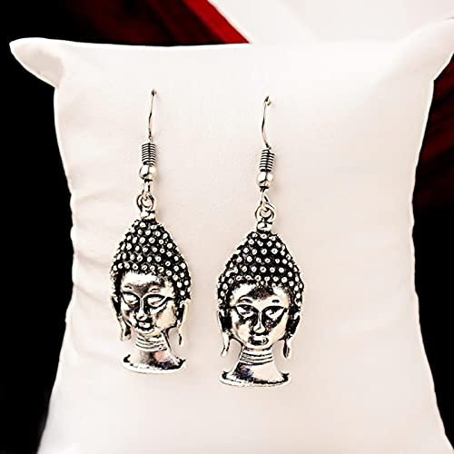 JSFJOFO Buddha Dangle Neuheit Ohrringe Damenmode Ethnische Indische/Thailand Buddha Ohrringe Jhumka Ohrringe