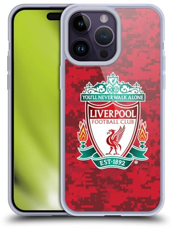 Head Case Designs Officially Licensed Liverpool Football Club Home Red Crest Digital Camouflage Soft Gel Case Compatible With Apple iPhone 14 Pro Max