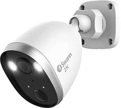 Swann Wi-Fi Security Camera Outdoor Indoor, 2K HD, 2-Way Talk, Siren, Spotlight, Heat and Motion Triggered Mobile Alerts, Colour Night Vision, Free Cloud 2KOCAM
