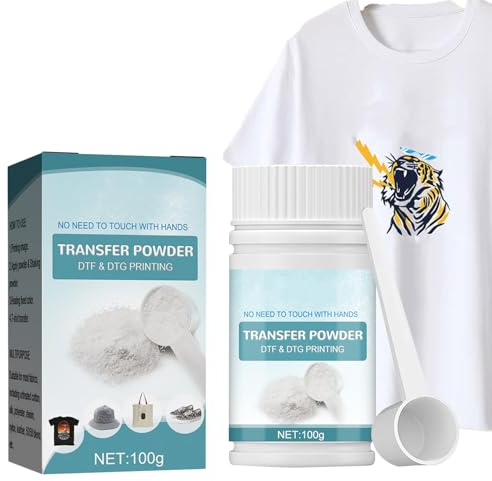 woyufen Polvo De Transferencia Adhesivo Termofusible De Transferencia Digital En Polvo DTF Direct To Film Pretratamiento para Todas Las Telas, Camisetas, Jeans, Textiles De Algodón