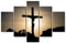 TUMOVO 5 Stück Wandbilder für Wohnzimmer Christus Erlöser Gemälde auf Leinwand Wanddekoration Kunst Jesus Christus am Kreuz Schlafzimmer Wandkunst Christlich Moderne Kunstwerk gerahmt fertig zum