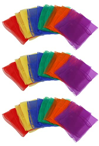 ibasenice Jonglierschals Aus Seide Für Square Dance 18 Stück Schals Für Damen Zufällige Farben Bequem Und Leicht