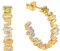 Brandlinger ® Ohrringe Silber 925. Creolen mit Stein Farbverlauf Regenbogen bunt. Schmuck Damen vergoldet mit 18 Karat Gold für Frauen und Mädchen. Äußerer Durchmesser 23mm. (Pastellfarben)
