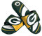 FOCO Green Bay Packers NFL Colorblock Big Logo Gel Slide Green Yellow Badelatschen Hausschuhe - M