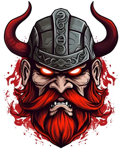 Samunshi Evil Viking Rage Aufkleber Autoaufkleber für Motorrad Fahrrad Roller oder Auto Sticker Fahrrad MTB Mountainbike Rennrad Viking Wikinger (20x25cm Evil Viking Rage)
